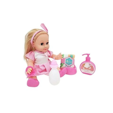 Altını Islatan 8 Farklı Türkçe Cümle Kuran Biberon Ve Emzikli 32 Cm Roza Bebek