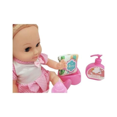 Altını Islatan 8 Farklı Türkçe Cümle Kuran Biberon Ve Emzikli 32 Cm Roza Bebek