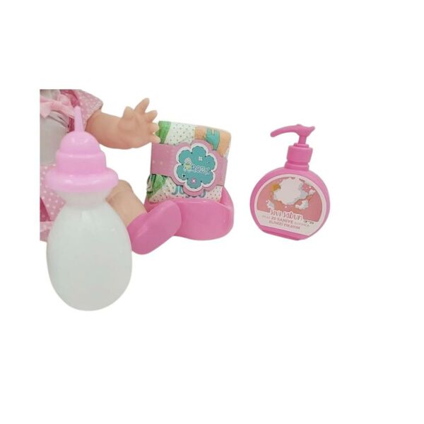 Altını Islatan 8 Farklı Türkçe Cümle Kuran Biberon Ve Emzikli 32 Cm Roza Bebek