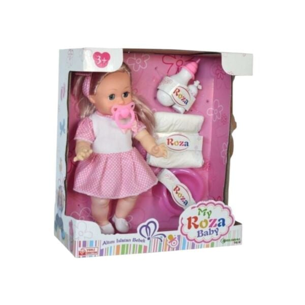 Altını Islatan 8 Farklı Türkçe Cümle Kuran Biberon Ve Emzikli 32 Cm Roza Bebek