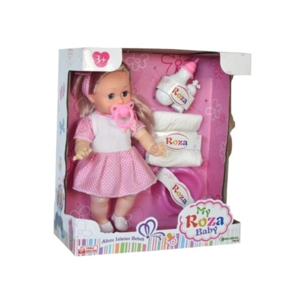 Altını Islatan 8 Farklı Türkçe Cümle Kuran Biberon Ve Emzikli 32 Cm Roza Bebek