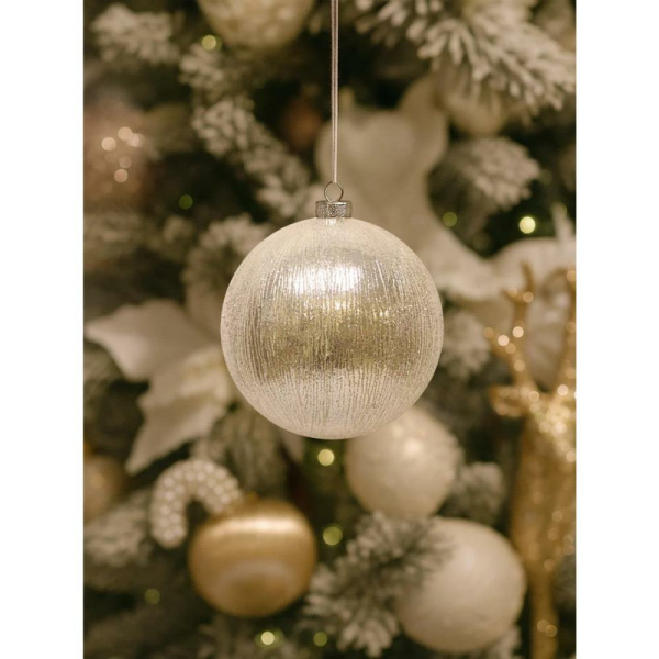 Yılbaşı Topu Metalik Şampanya Çam Ağacı Süsleme Seti 8 cm 3'lü