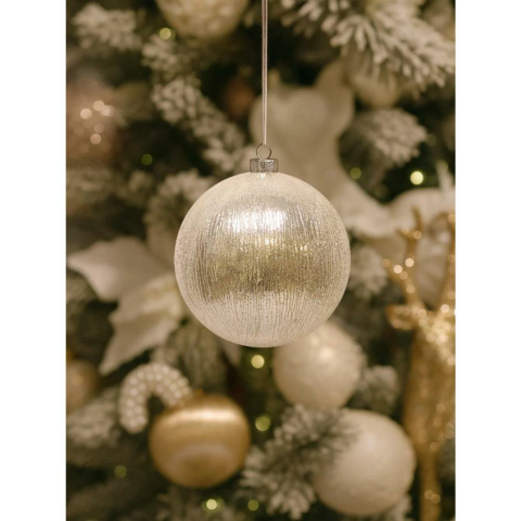 Yılbaşı Topu Metalik Şampanya Çam Ağacı Süsleme Seti 8 cm 3'lü