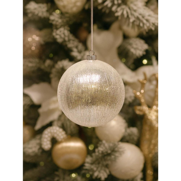 Yılbaşı Topu Metalik Şampanya Çam Ağacı Süsleme Seti 10 cm 2'li