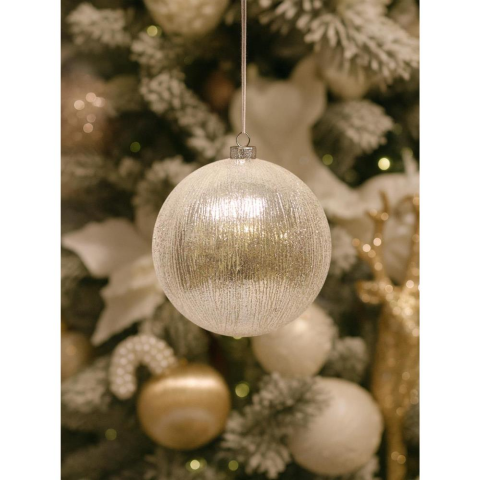 Yılbaşı Topu Metalik Şampanya Çam Ağacı Süsleme Seti 10 cm 2'li