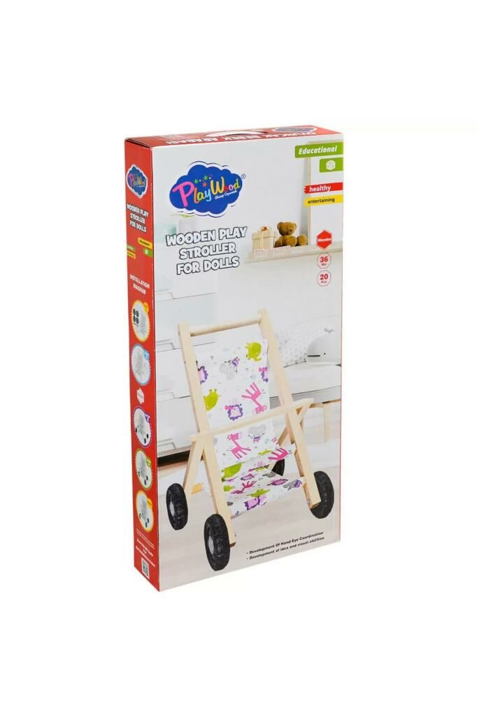 Ahşap Oyuncak Bebek Arabası