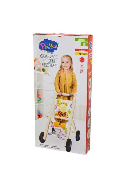 Ahşap Oyuncak Bebek Arabası