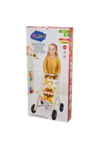 Ahşap Oyuncak Bebek Arabası