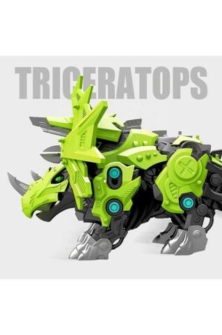 Dinozor Triceptor Pilli Mekanik Yürüyen Sök Tak Dinazor Triceptor