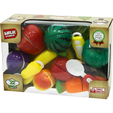 22 Parça Kesilebilen Sebze ve Meyve Oyun Seti