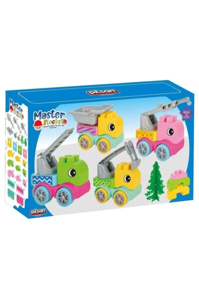 Master Bloklar İnşaat Kamyonları Seti