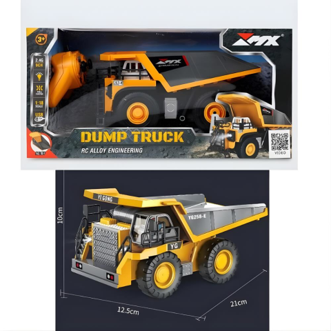 SH 1:18 9 Kanal Alaşım Uzaktan Kumandalı Dökme Kamyonu 2.4Ghz