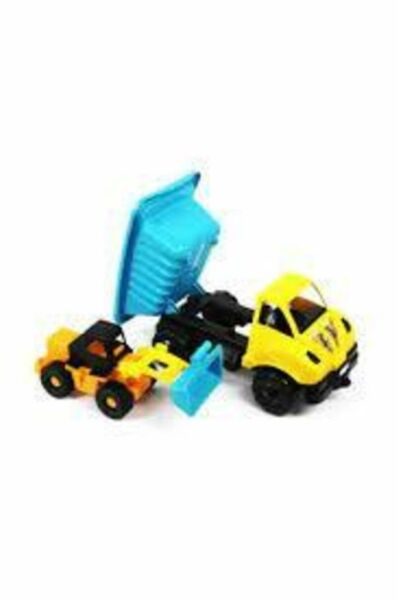 Sürtmeli 2 Adet Kamyon Ve Dozer Büyük Boy 42 Cm