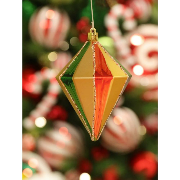 Yılbaşı Ağaç Süsü Kristal Sarkıt Simli Asılabilir Çam Ağacı Dekoru Renkli  10 cm 2'li