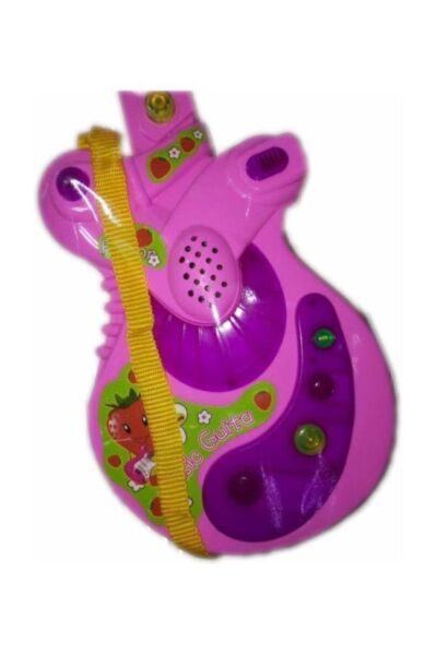 Sesli Işılklı Gitar . Müzikli Gitar . 35 Cm Boyunda Şık Gösterişli Gitar