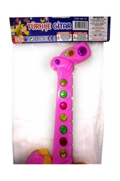Sesli Işılklı Gitar . Müzikli Gitar . 35 Cm Boyunda Şık Gösterişli Gitar