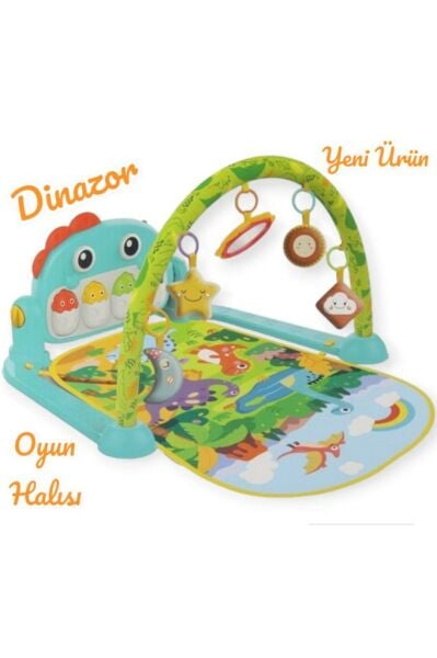 BABYCİM Dinazor Piyanolu Oyun Halısı Sesli Işıklı 5 In 1 Yeni Tasarım
