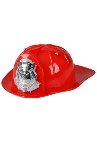 Unisex Çocuk Kırmızı İtfaiyeci Kaskı