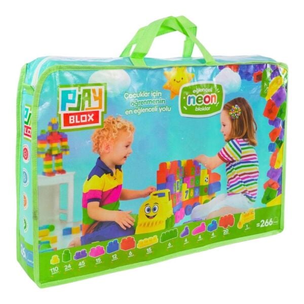 Playblox Neon Yapı Taşları - 266 Parçalık Çantalı Lego