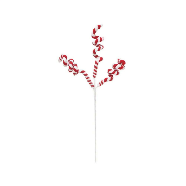 Spiral Desenli Yılbaşı Dekor ve Ağaç Süsü  – Kırmızı Beyaz 60 cm