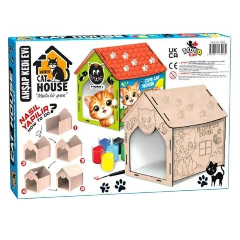 Ahşap Kedi Evi Boyama