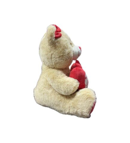 Kırmızı Tokalı ve Kalpli Ayı Peluş 55 Cm 62215