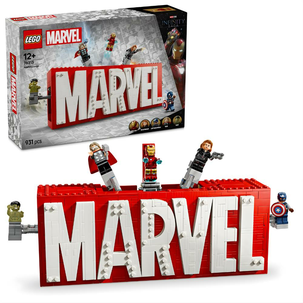 LEGO® Marvel: MARVEL Logosu ve Minifigürleri, İnşa Edilebilen Set 76313