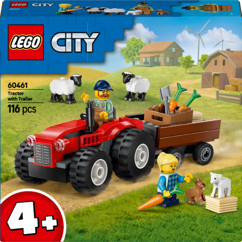LEGO® City Römorklu Kırmızı Çiftlik Traktörü ve Koyun Çocuk Oyun Seti 60461