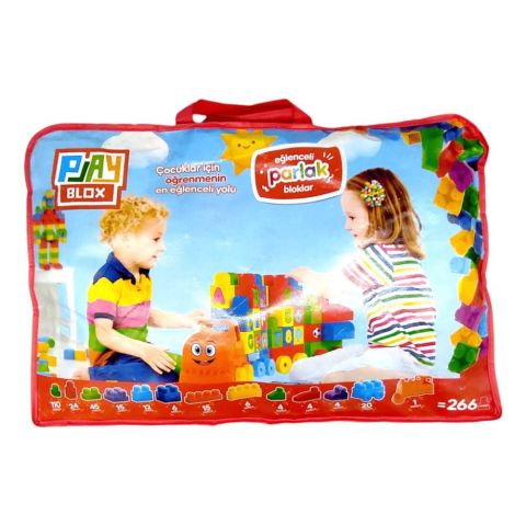 Asya Oyuncak Play Blox Parlak Yapı Bloklar Büyük Çanta 266 Parça
