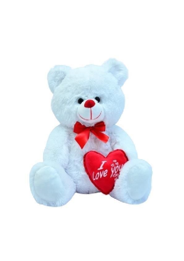 Kalpli Peluş Ayı Beyaz 50 Cm 62528