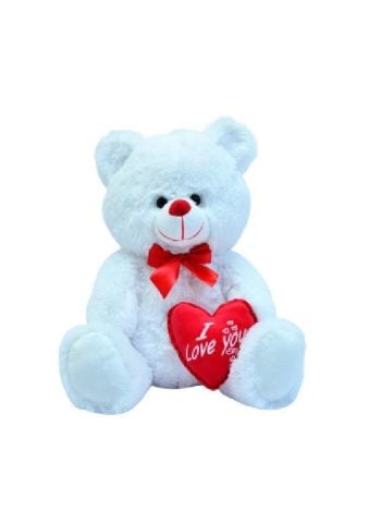 Kalpli Peluş Ayı Beyaz 50 Cm 62528