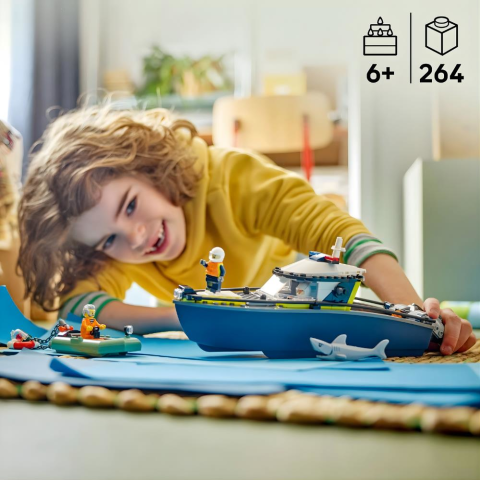 LEGO® City Polis Teknesi Takibi, Yüzer Sürat Tekneli ve Botlu 60456