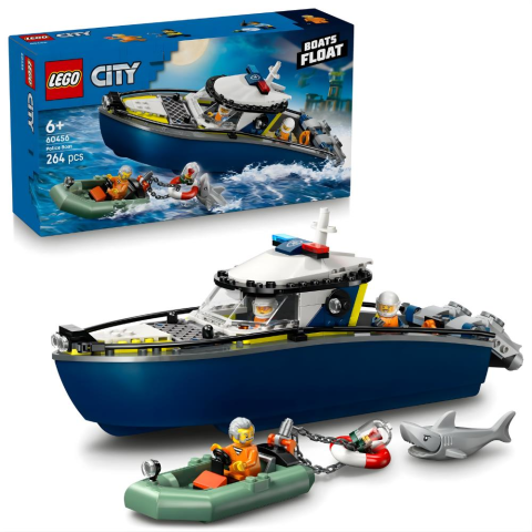 LEGO® City Polis Teknesi Takibi, Yüzer Sürat Tekneli ve Botlu 60456