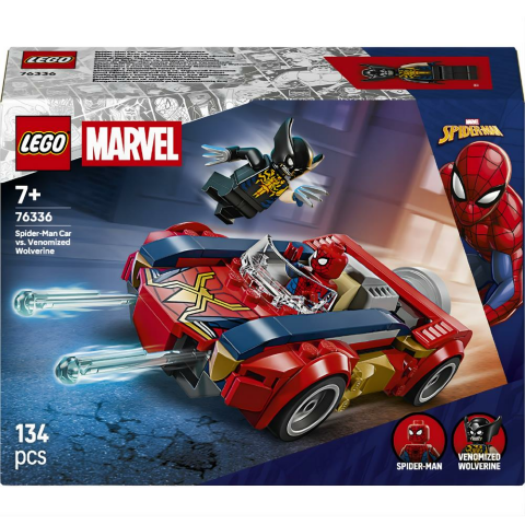 LEGO® ǀ Marvel Örümcek Adam Arabası vs. Venom Wolverine 76336