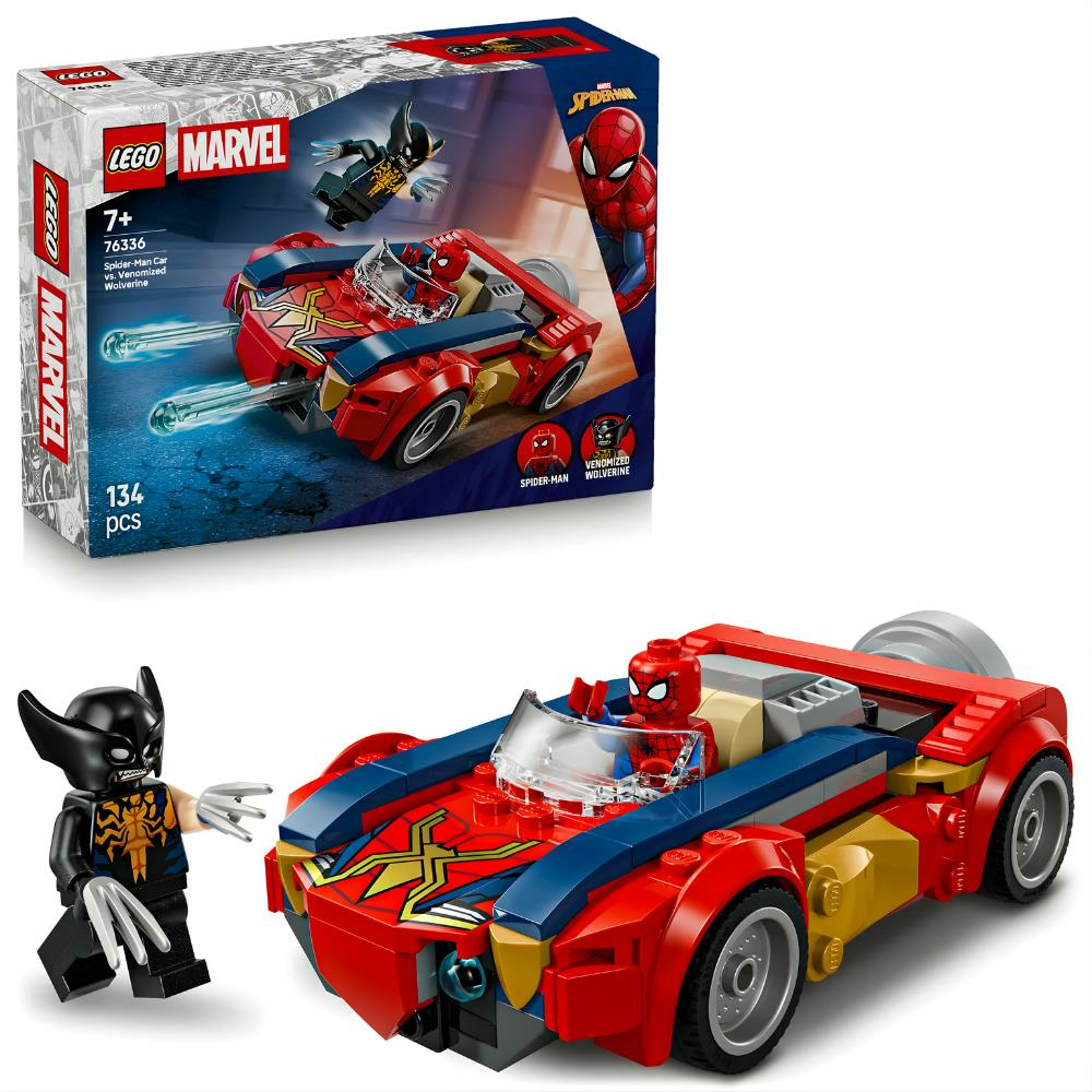 LEGO® ǀ Marvel Örümcek Adam Arabası vs. Venom Wolverine 76336