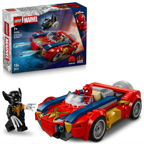 LEGO® ǀ Marvel Örümcek Adam Arabası vs. Venom Wolverine 76336