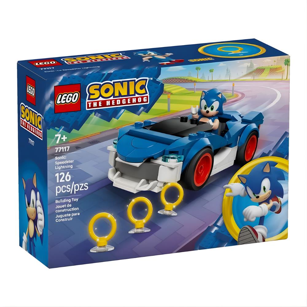 LEGO Sonic the Hedgehog Sonic: Şimşek Araba 77117 - 7 Yaş ve Üzeri Çocuklar için Yaratıcı Oyuncak Yapım Seti (126 Parça)
