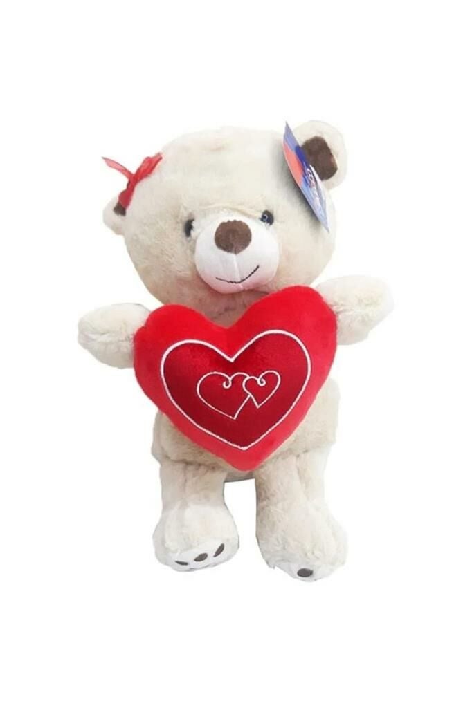 Kırmızı Tokalı Ayı PL62567 30 Cm