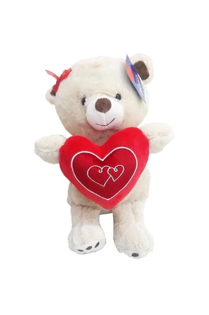 Kırmızı Tokalı Ayı PL62567 30 Cm