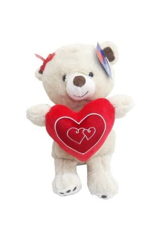 Kırmızı Tokalı Ayı PL62567 30 Cm