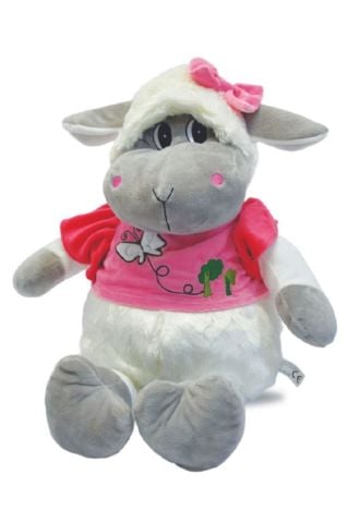 55 Cm Kıyafetli Şirin Kuzu Peluş - Yumuşak Dokulu