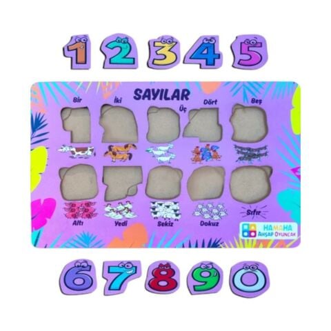 Hamaha Ahşap Eğitici Sayılar Eşleştirme Hafıza Oyunu