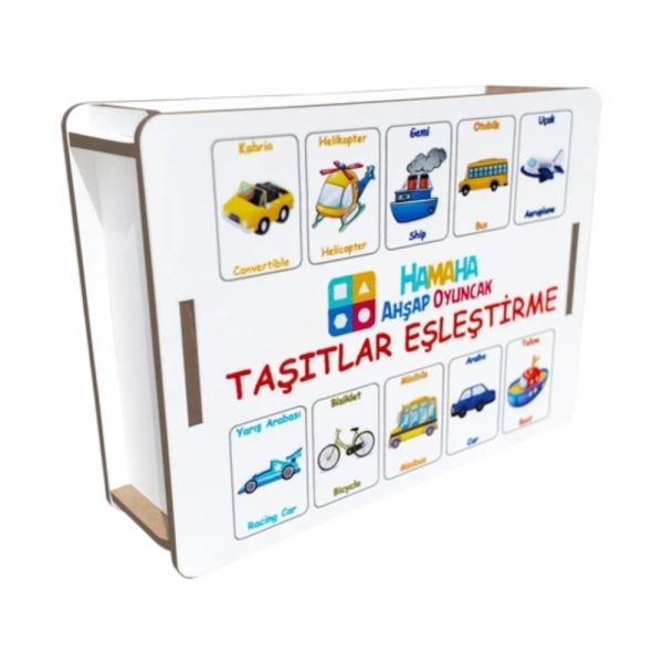 Hamaha Ahşap Eğitici Taşıtlar Eşleştirme Hafıza Oyunu