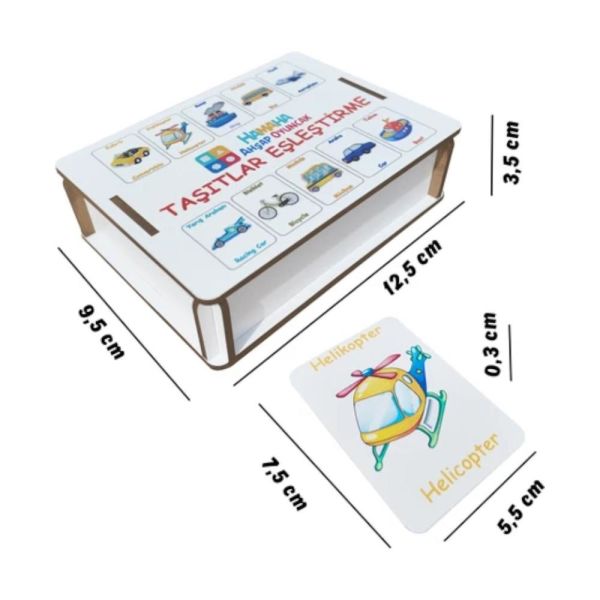 Hamaha Ahşap Eğitici Taşıtlar Eşleştirme Hafıza Oyunu