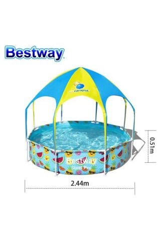 56432 Steel Pro Gölgelikli Oyun Havuzu 2.44m X 51cm