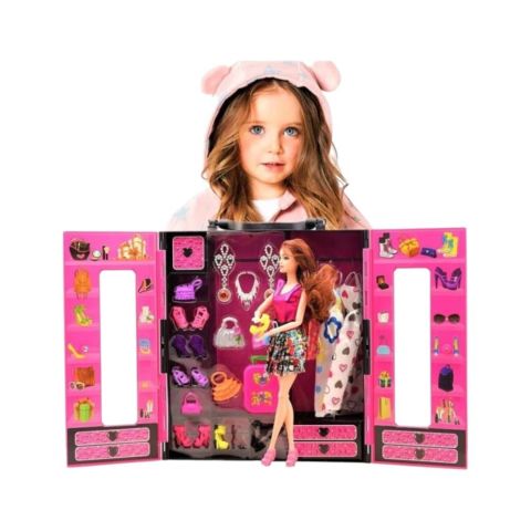 Beauty Fashion Star Barbie Elbise Gardrobum Bebekli Model