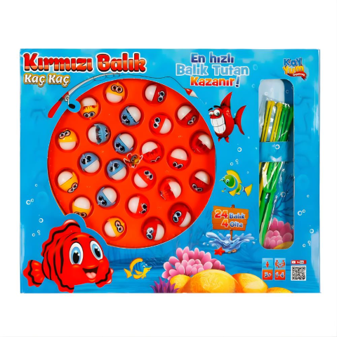 Sesli Kırmızı Balık Kaç Kaç Balık Tutma Oyun Seti 28 Parça