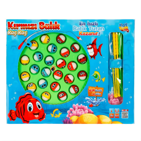 Sesli Kırmızı Balık Kaç Kaç Balık Tutma Oyun Seti 28 Parça