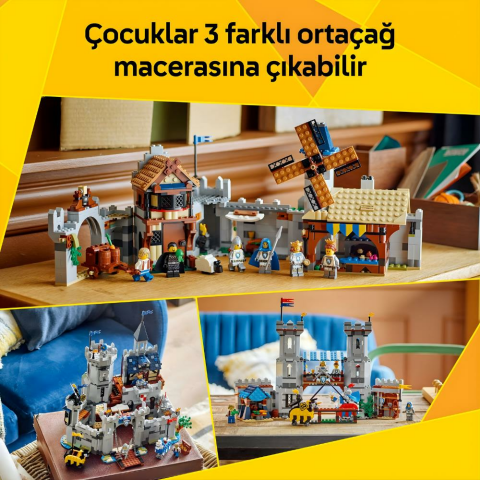 LEGO® Creator 3'ü 1 Arada Orta Çağ Atlı Şövalye Kalesi Oyuncak Yapım Seti 31168