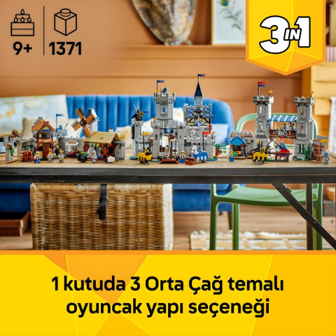 LEGO® Creator 3'ü 1 Arada Orta Çağ Atlı Şövalye Kalesi Oyuncak Yapım Seti 31168